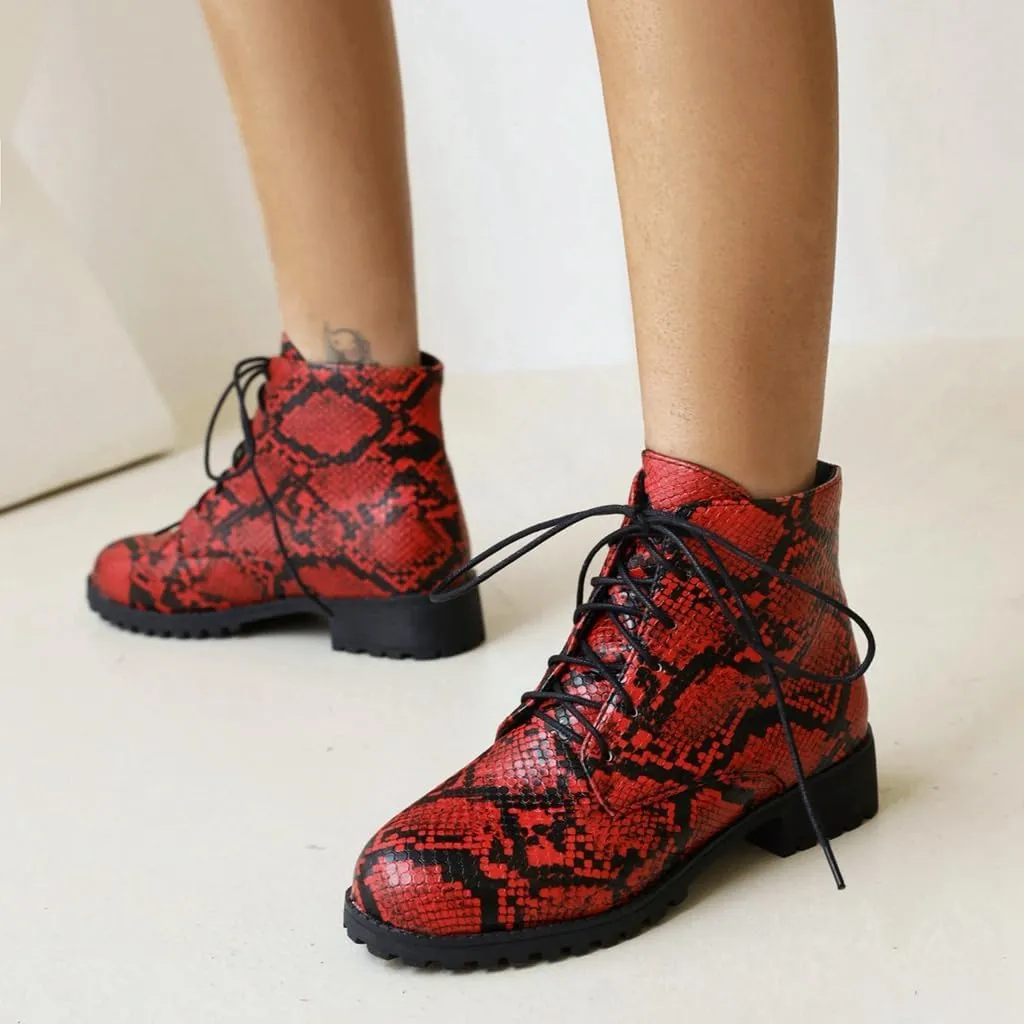 Flat Low Heels Lace Up Ankle Boots For Womens Casual Round Toe Suede Winter Dressy Short Booties