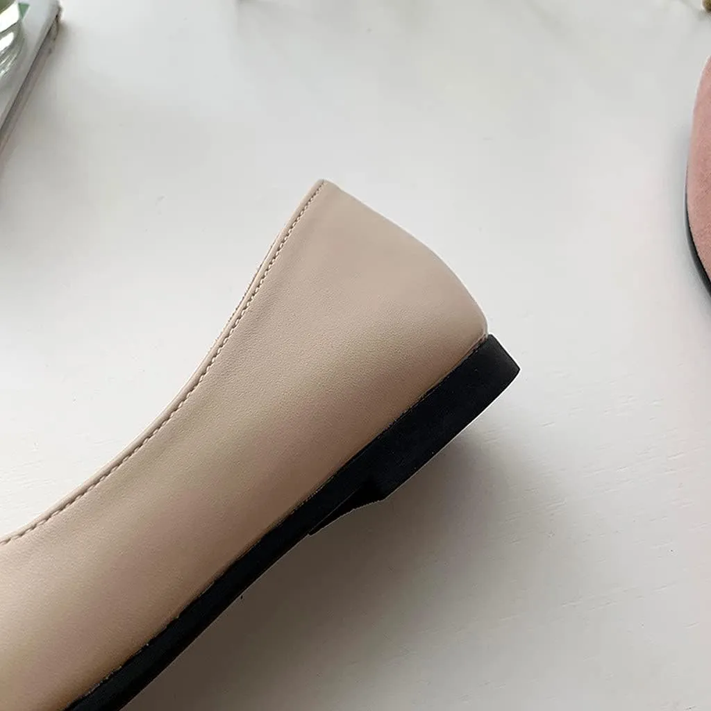 Flats for Women Pointed Toe Ballet Flats Shoes Splice Color Suede Flat Shoes Flats Comfortable Dressy Slip on Flat Dress Shoes