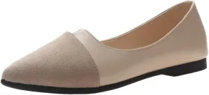 Flats for Women Pointed Toe Ballet Flats Shoes Splice Color Suede Flat Shoes Flats Comfortable Dressy Slip on Flat Dress Shoes