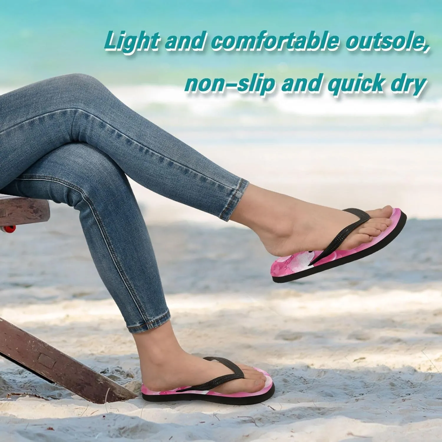 Flip Flop Sandal for Men Women Romantic Love Summer Thong Sandal Beach Water Shoes,XS