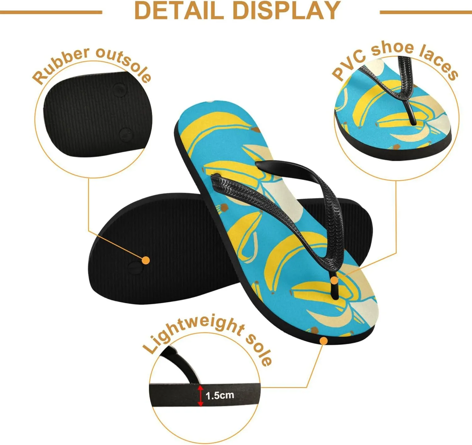 Flip Flops for Men Women Summer Beach Sandal Bathroom Shower Shoes