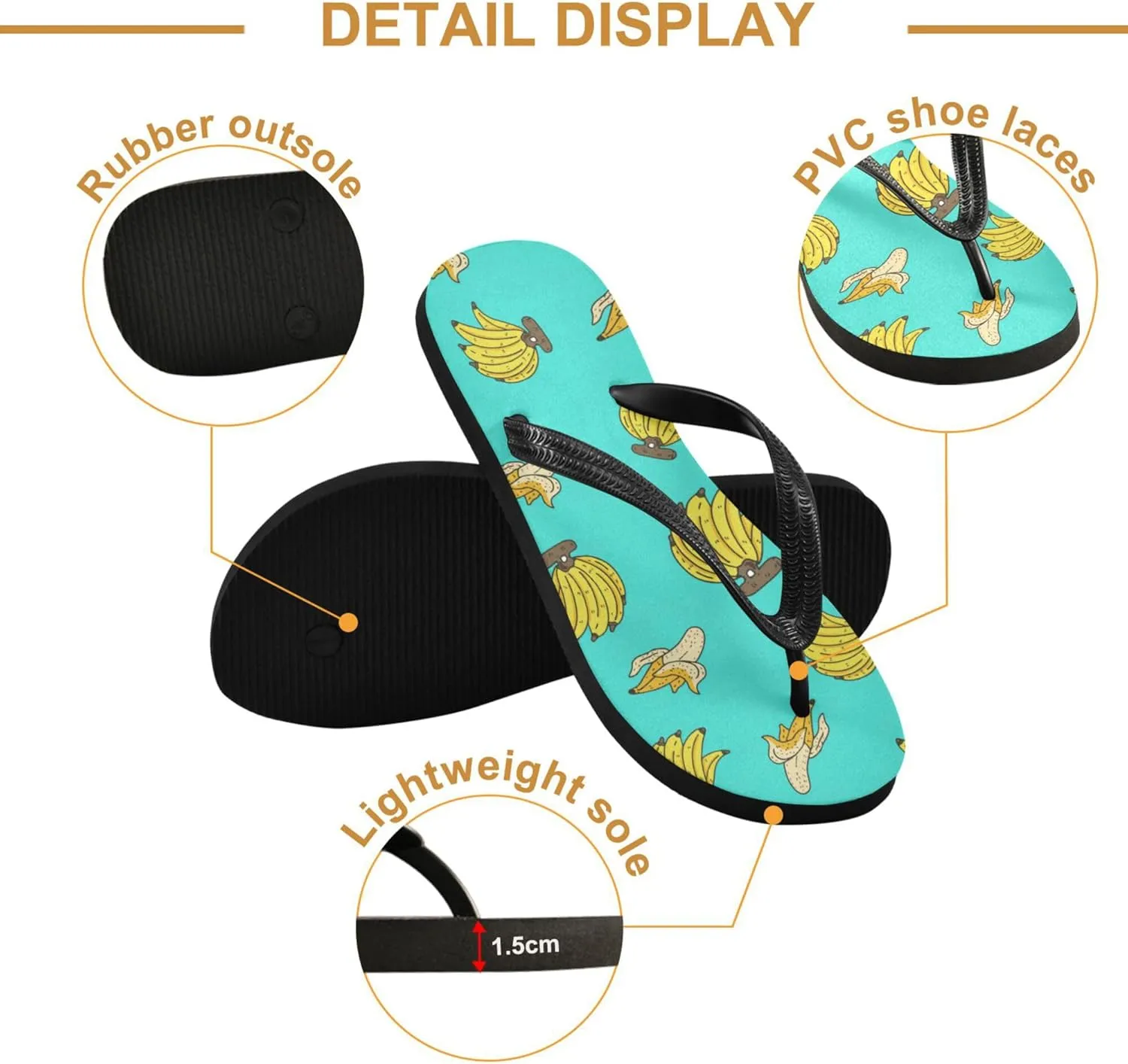 Flip Flops for Men Women Summer Beach Sandal Bathroom Shower Shoes