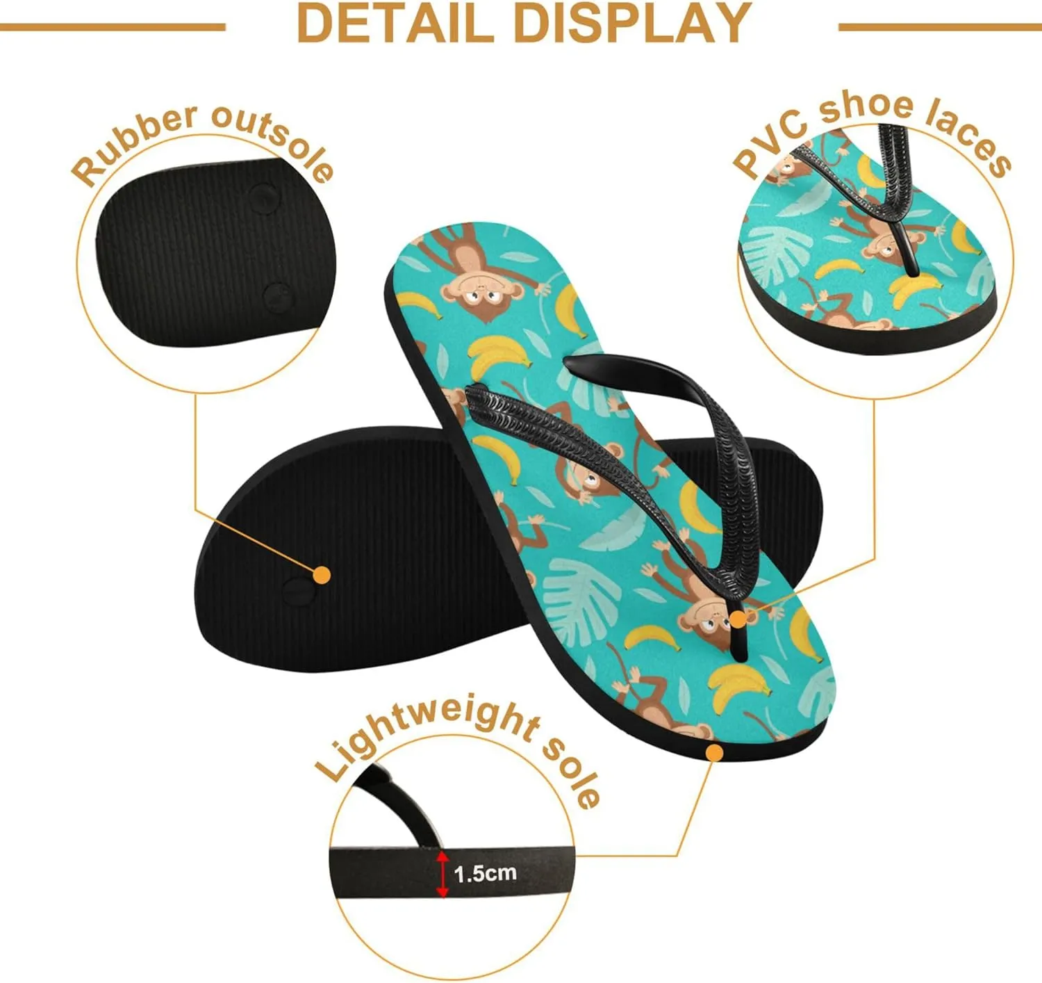 Flip Flops for Men Women Summer Beach Sandal Bathroom Shower Shoes