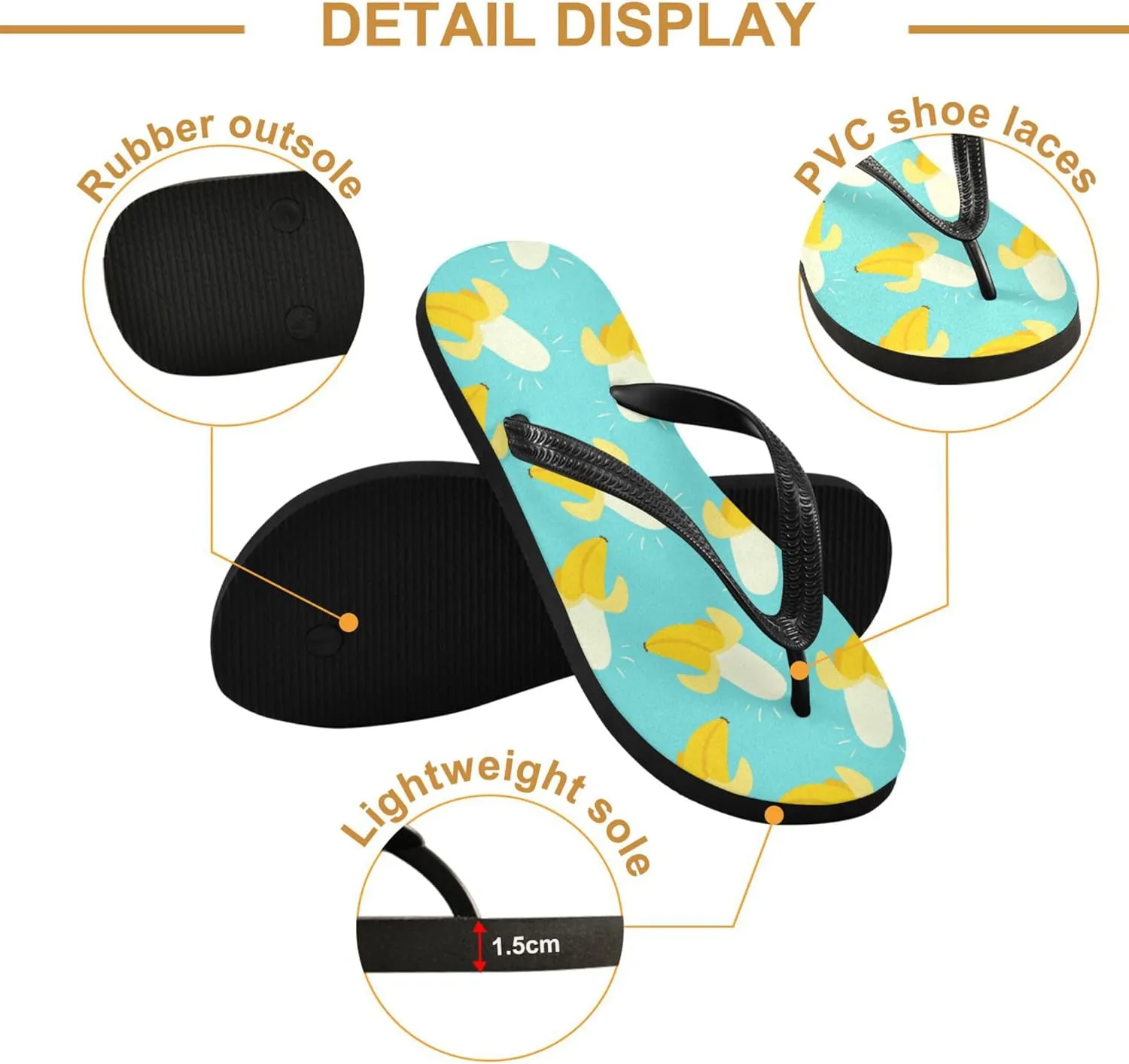 Flip Flops for Men Women Summer Beach Sandal Bathroom Shower Shoes