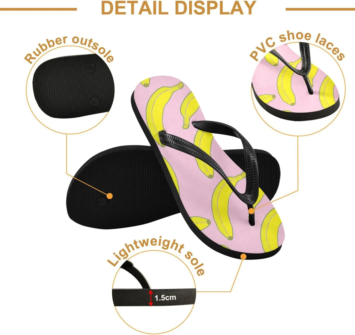 Flip Flops for Men Women Summer Beach Sandal Bathroom Shower Shoes