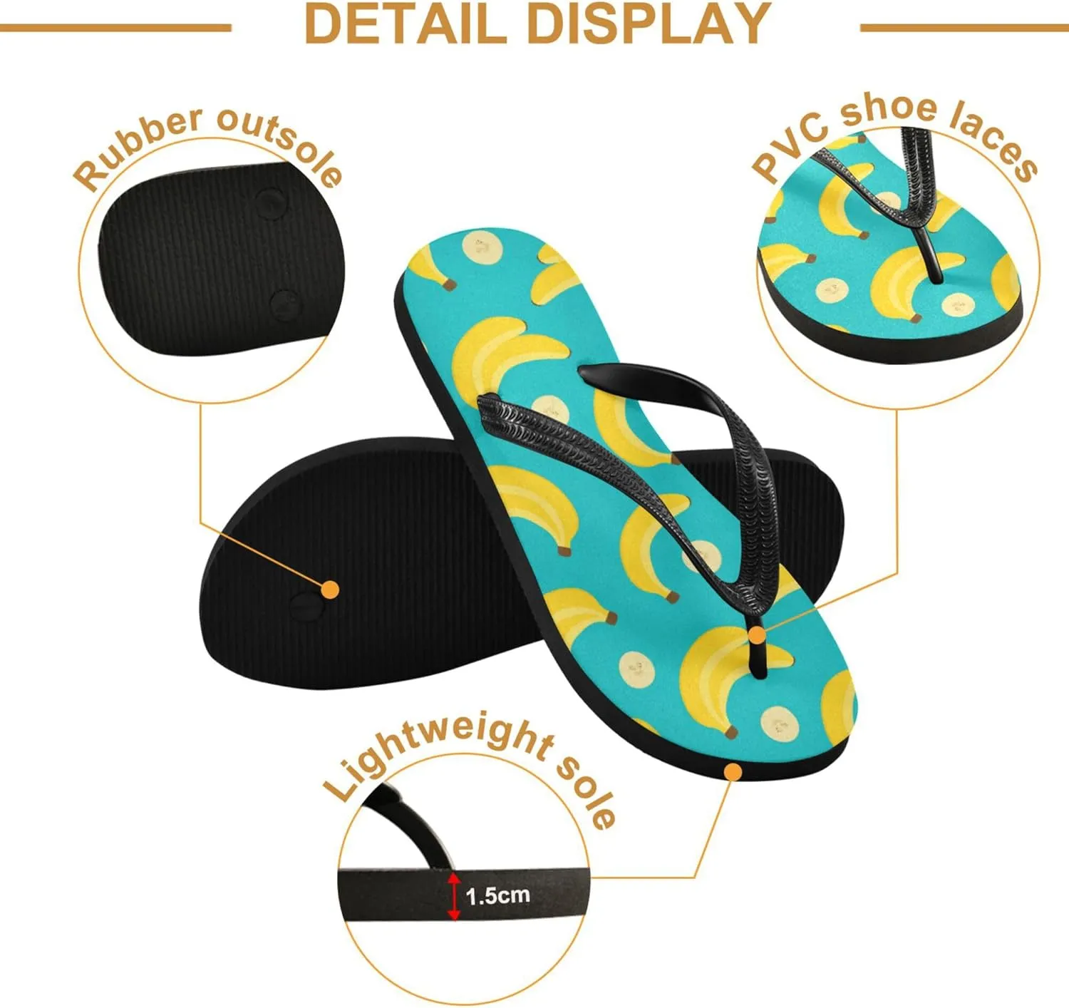 Flip Flops for Men Women Summer Beach Sandal Bathroom Shower Shoes