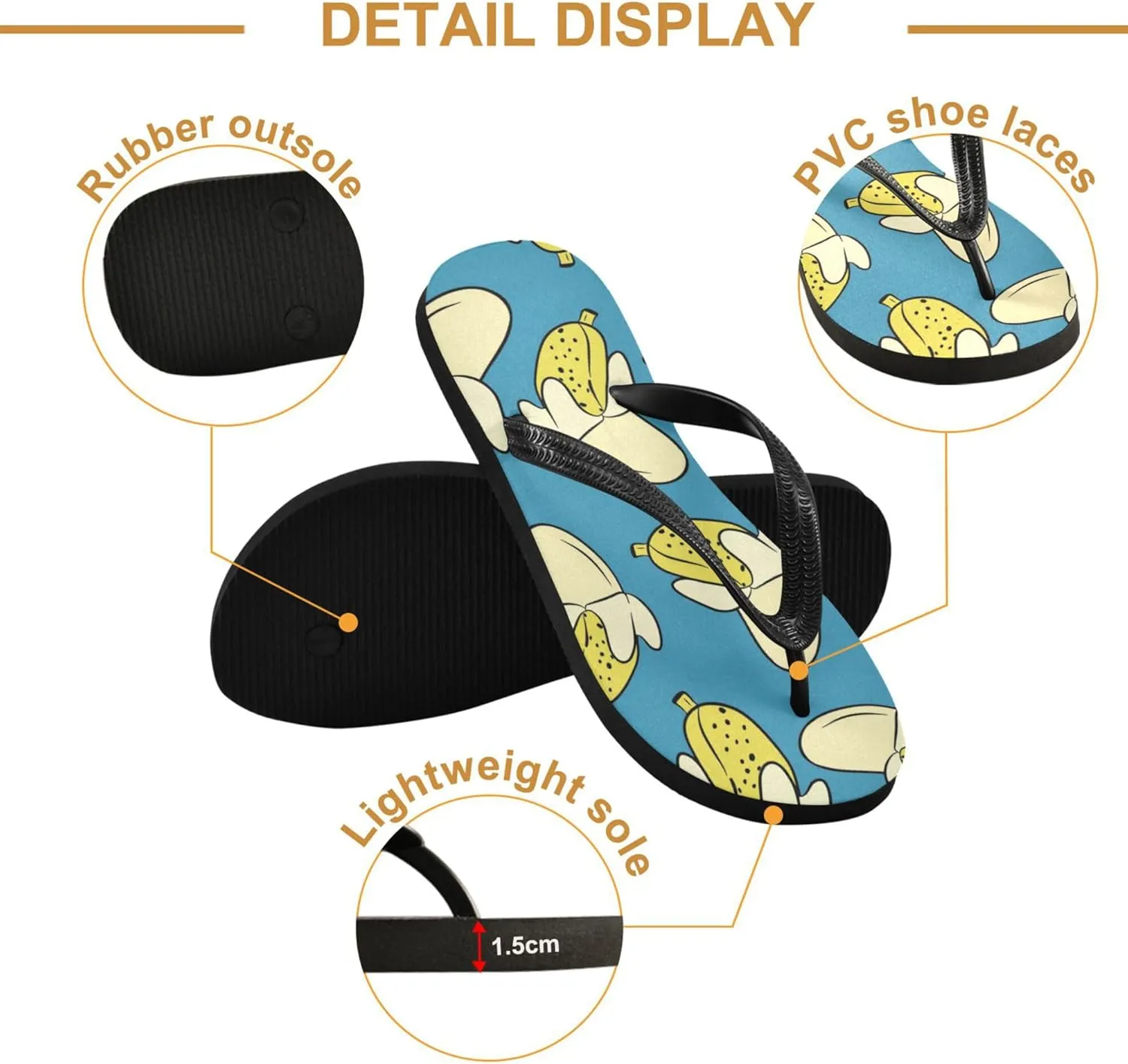 Flip Flops for Men Women Summer Beach Sandal Bathroom Shower Shoes