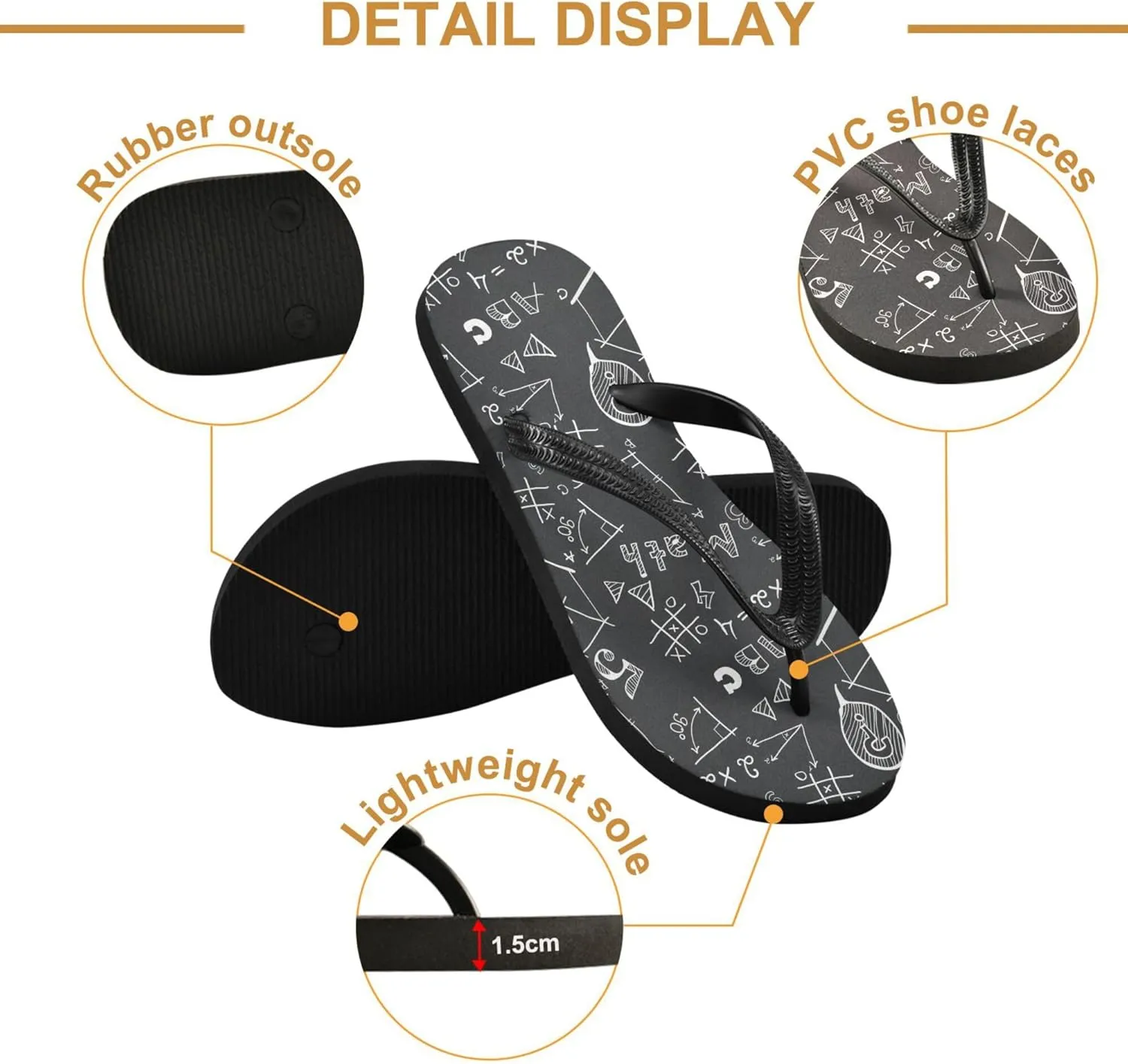 Flip Flops for Men Women Summer Beach Sandal Bathroom Shower Shoes