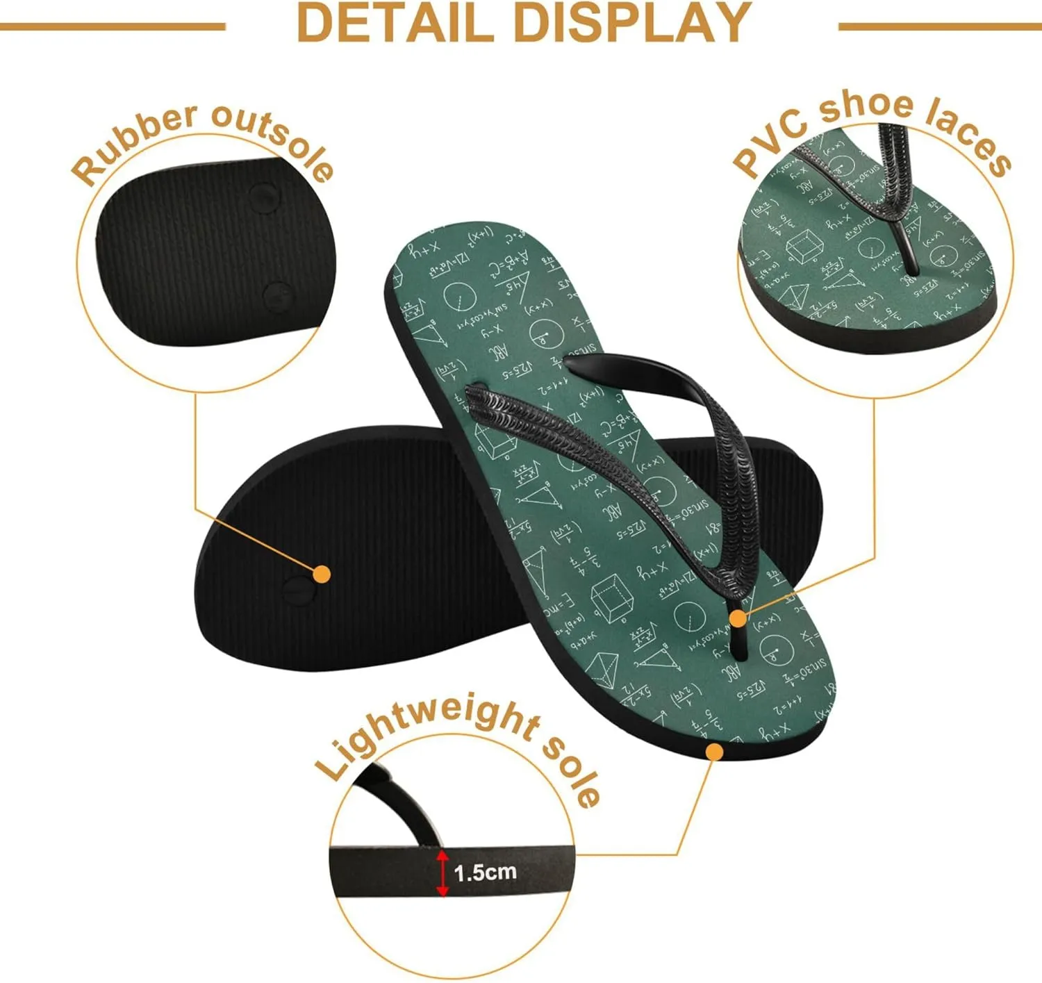 Flip Flops for Men Women Summer Beach Sandal Bathroom Shower Shoes