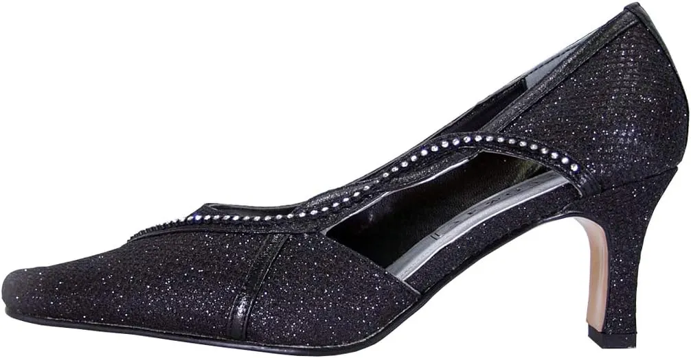 Floral Penny Women's Wide Width Pointed Toe Dress Pumps Evening Shoes