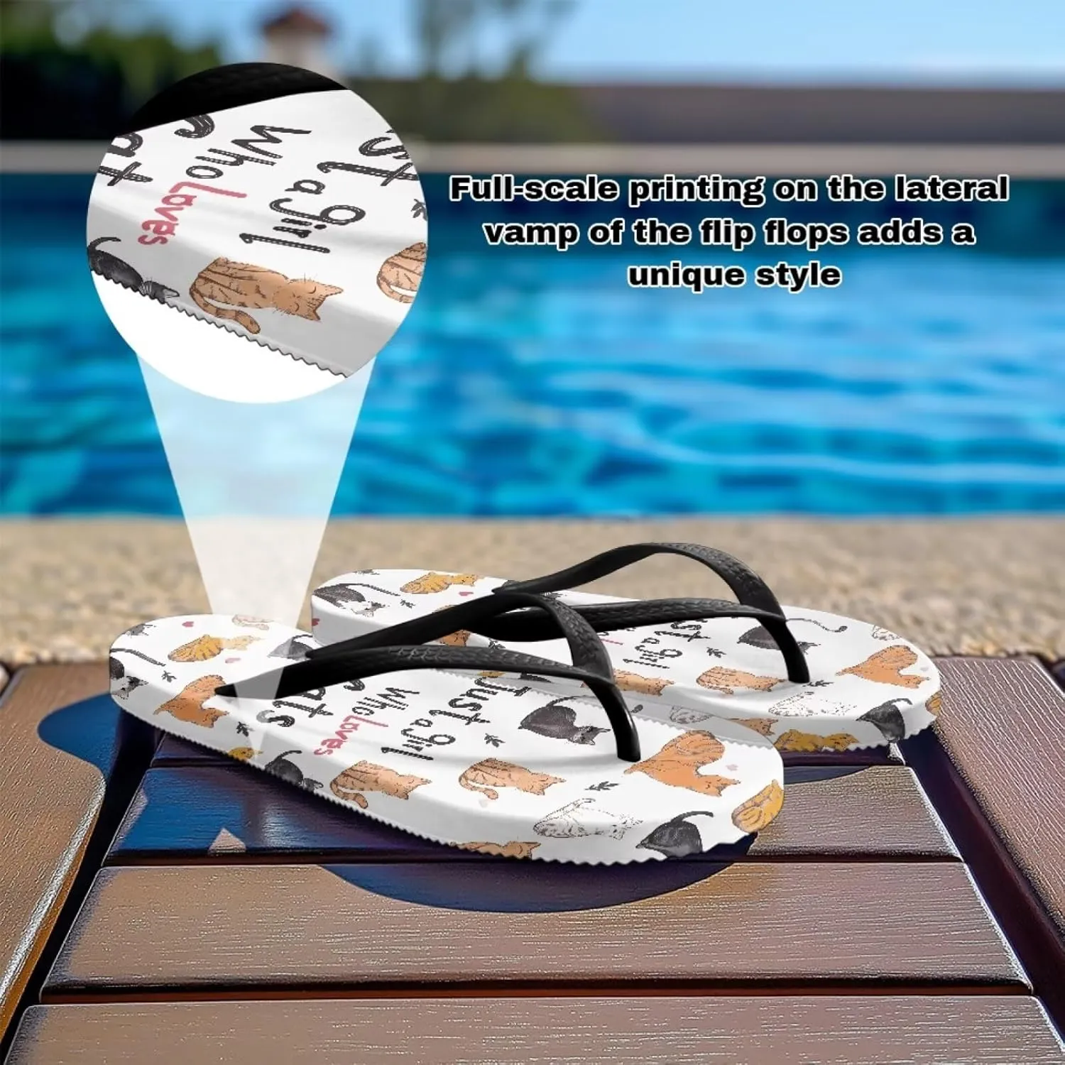 Forchrinse Custom Flip Flops Slippers for Women Quick Dry Shower Slides Non Slip Summer Flats Sandals for Beach Thong Sandals