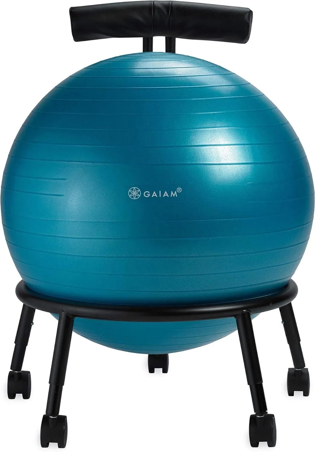 Gaiam Custom-Fit Balance Ball Chair - Exercise Stability Ball Adjustable Desk Chair for Home or Office with 55cm Yoga Ball, Air Pump, Exercise Guide and Satisfaction Guarantee