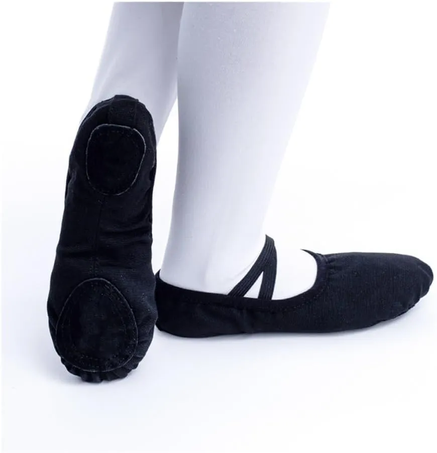 Girls Ballet Shoes Canvas Ballet Dance Slippers for Women Kids Children Classical Practice Split-Sole 5 Colors Adult Flat Dance(P-Pink,29(18cm))