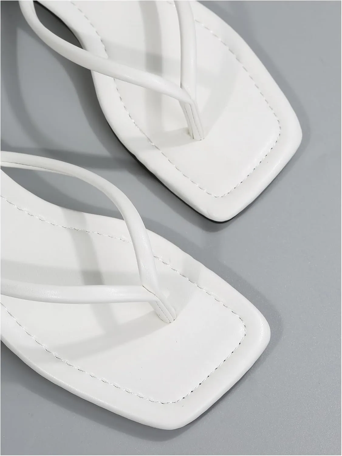 GORGLITTER Women's Square Open Toe Flip Flop Minimalist Thong Flat Sandals Slide On Summer Vacation 2025 Dressy Shoes