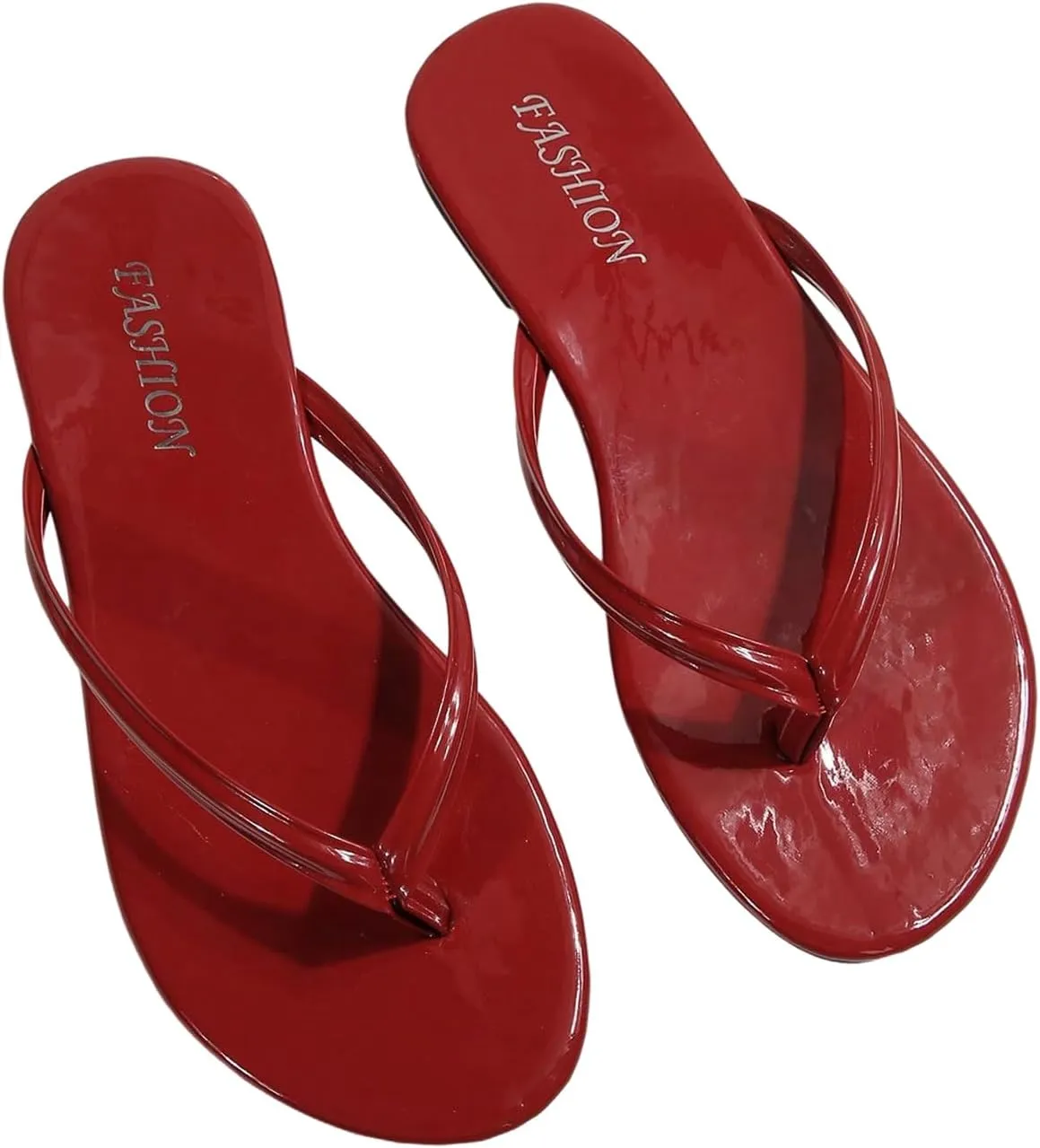 GORGLITTER Women's Square Open Toe Flip Flop Minimalist Thong Flat Sandals Slide On Summer Vacation 2025 Dressy Shoes
