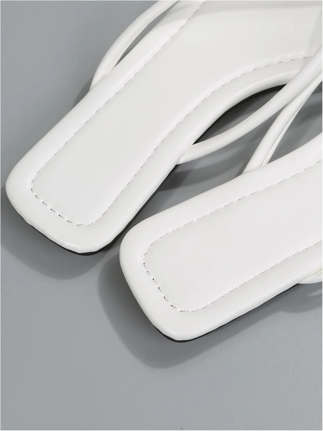 GORGLITTER Women's Square Open Toe Flip Flop Minimalist Thong Flat Sandals Slide On Summer Vacation 2025 Dressy Shoes