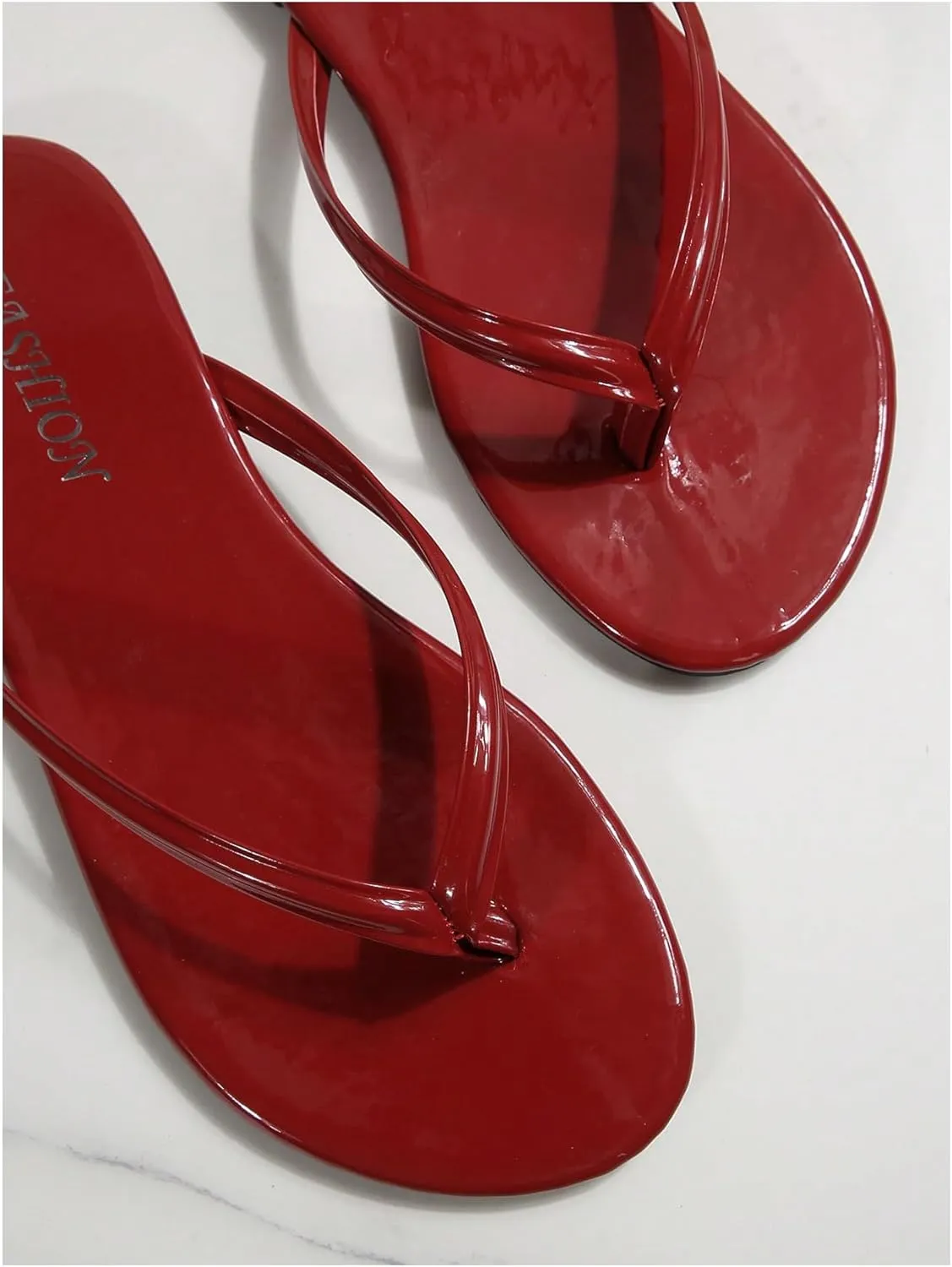 GORGLITTER Women's Square Open Toe Flip Flop Minimalist Thong Flat Sandals Slide On Summer Vacation 2025 Dressy Shoes
