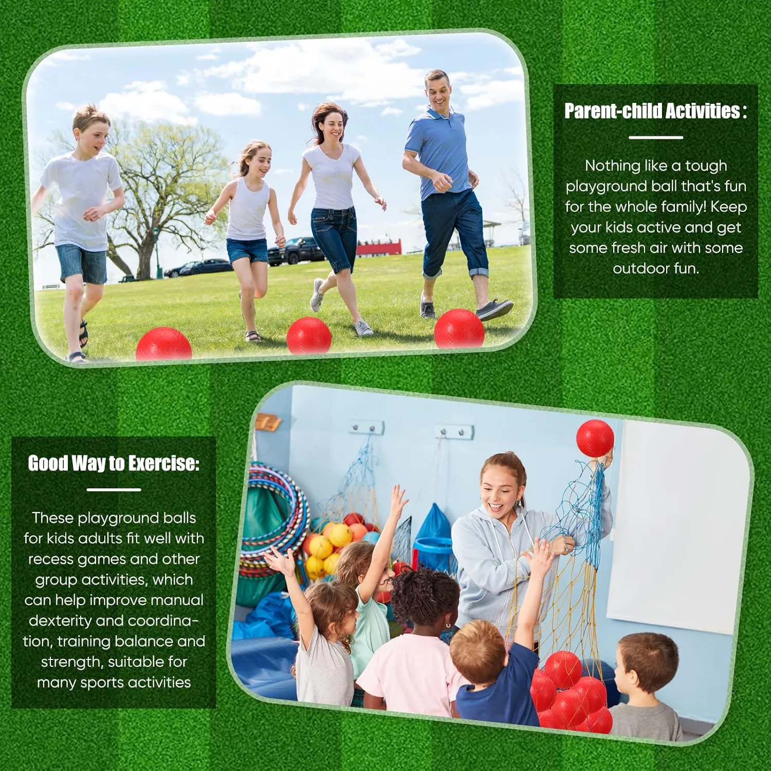 Hanaive 6 Pcs Kickballs 10 Inch Playground Ball Rubber Inflatable Dodgeball with Pump and Storage Bag Bouncy Kickball for Adults Sports Outdoor Activities(Red)