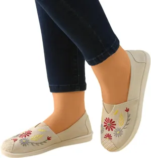 Hbeylia Fashion Slip On Loafers For Women Girls Vintage Wide Round Toe Flats Walking Shoes Soft Comfort Non Slip Low Heels Printed Cloth Loafers Retro Dress Canvas For Work Nurse