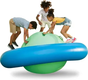 Hearthsong 8-Foot Inflatable Dome Rocker with 6 Handles - Children's Fun Play Equipment Blow Up Giant Bouncer Backyard Toy for Outdoor Game Activities for Boys and Girls Ages 5  (Max Weight 250 lbs)