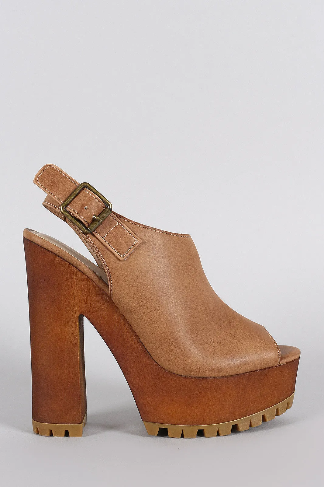Heel Lug Bamboo Toe Trustworthy Chunky Dependable Mule Peep Platform