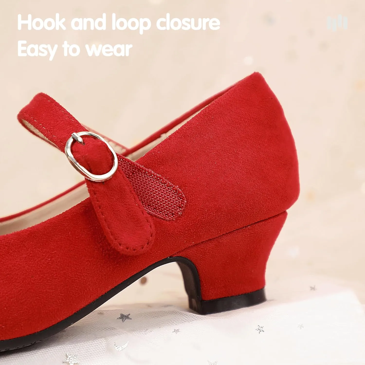 Hehainom Girls Mary Jane Dress Shoes Rhinestones Bows Flower Girl Wedding Princess Low Heels Toddler Little Kids Pump Shoes