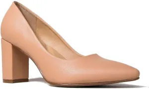 J. Adams Jolie Heels for Women - Closed Pointed Toe Mid Block Heel Classic Pumps