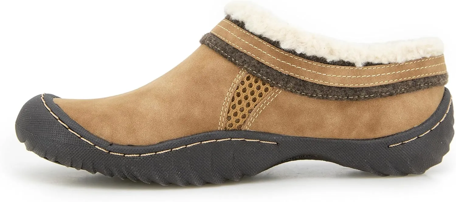 JBU Women's Ginger Faux Shearling Lined Slip On Casual Comfort Mule