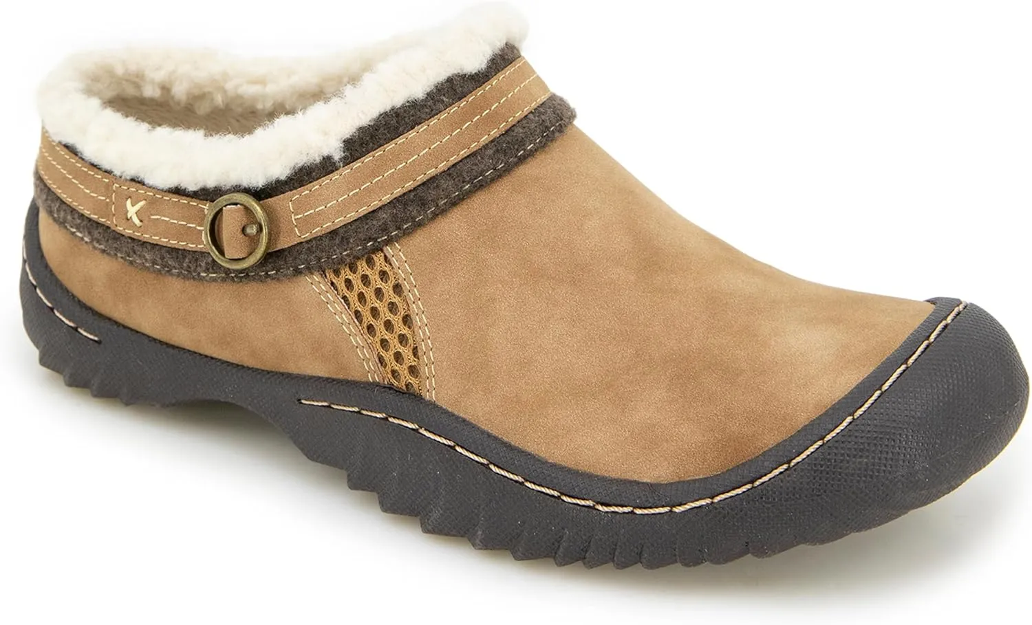 JBU Women's Ginger Faux Shearling Lined Slip On Casual Comfort Mule