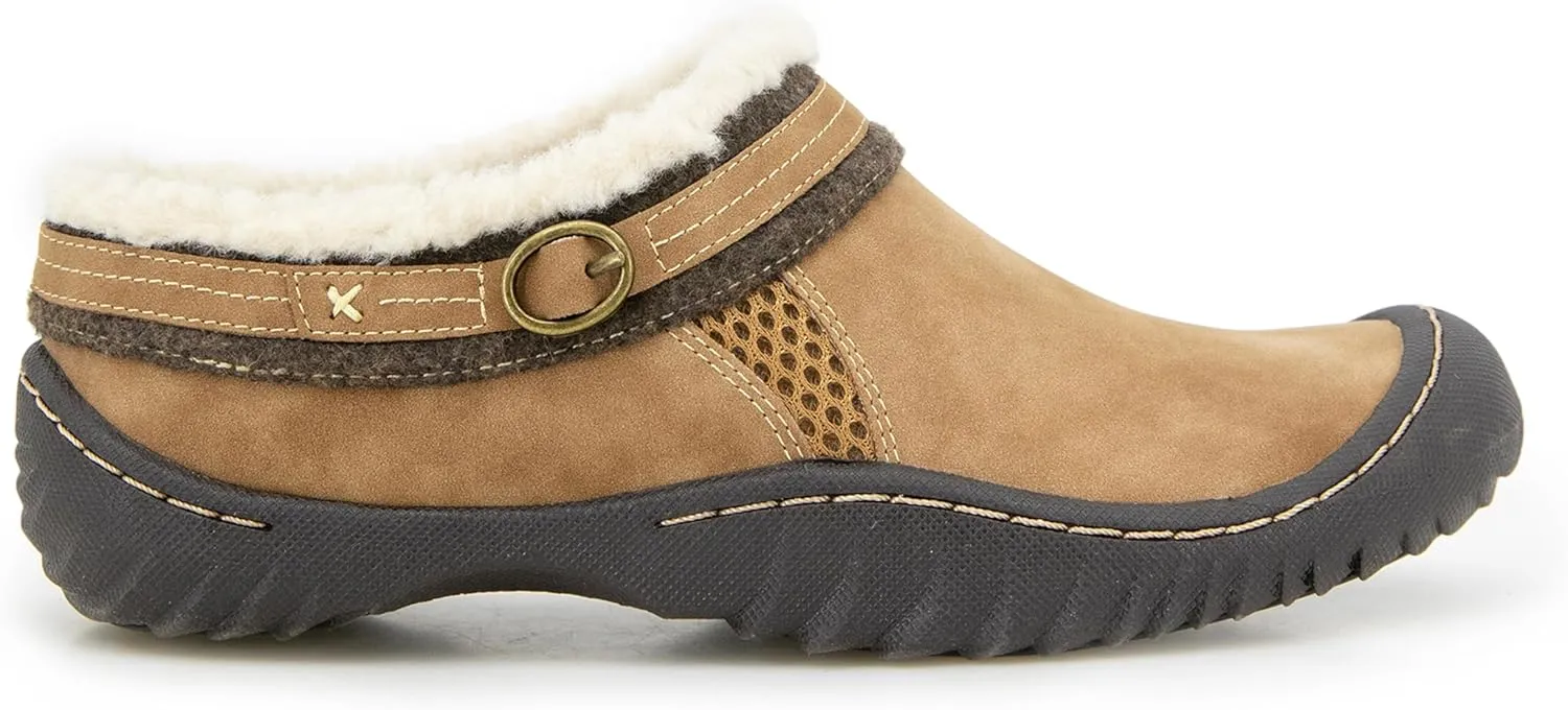 JBU Women's Ginger Faux Shearling Lined Slip On Casual Comfort Mule