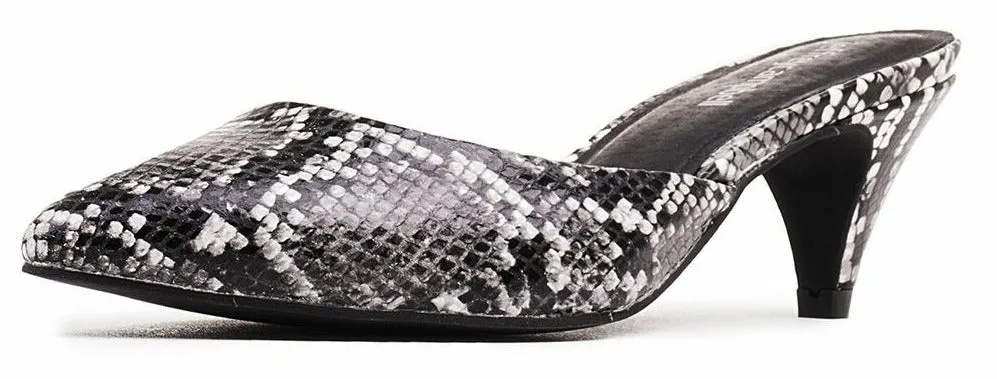 Jeffrey White Snake Best-selling collection Slip Slide Fashion Black On JENA Low Heel Last-minute opportunity Pumps Campbell