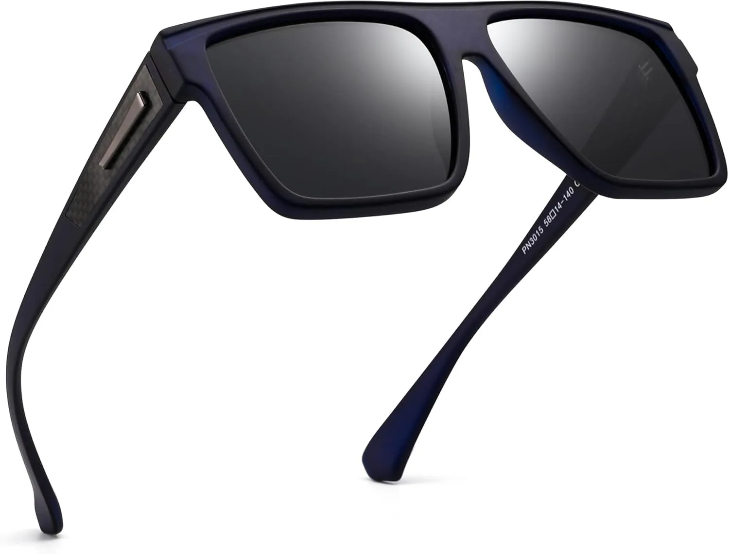 JIM HALO Retro Polarized Sunglasses Men Women Flat Top Square UV400 Glasses for Driving Fishing Hiking Golfing