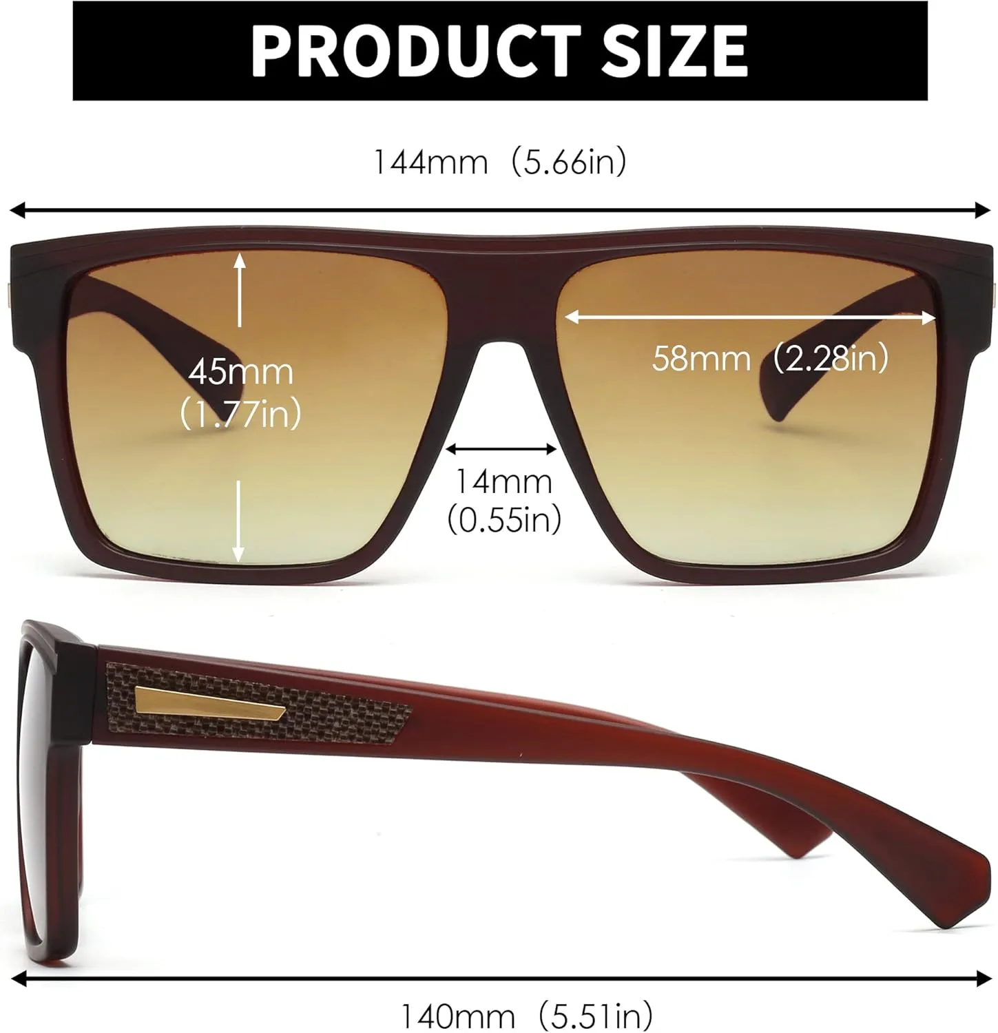 JIM HALO Retro Polarized Sunglasses Men Women Flat Top Square UV400 Glasses for Driving Fishing Hiking Golfing