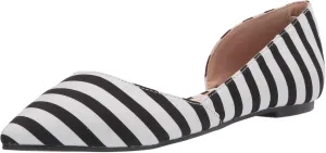 Journee Collection Womens Cortni Flat Stripe 6 W