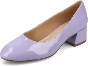 Journee Collection Womens Saarii Block Heel Dress Pumps Cushioned Slip On Covered Round Closed Toe Fashion Shoe