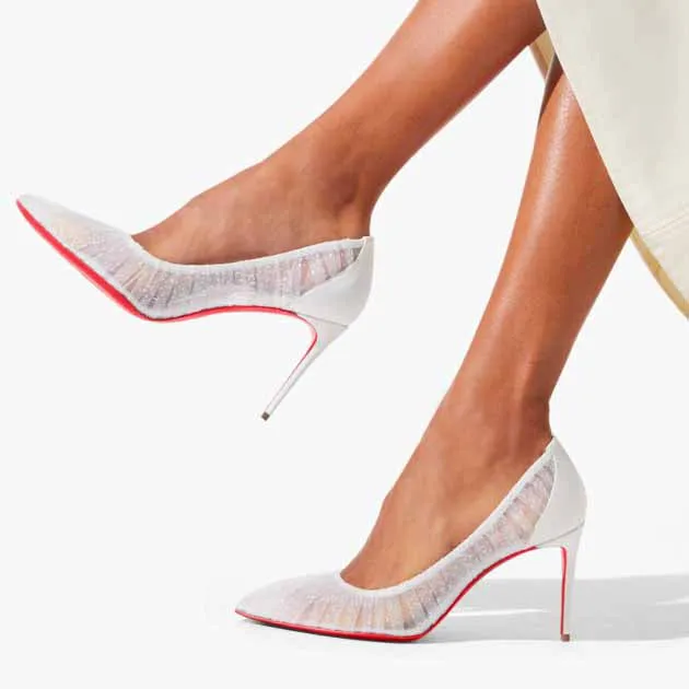Kate draperia 85 white pumps