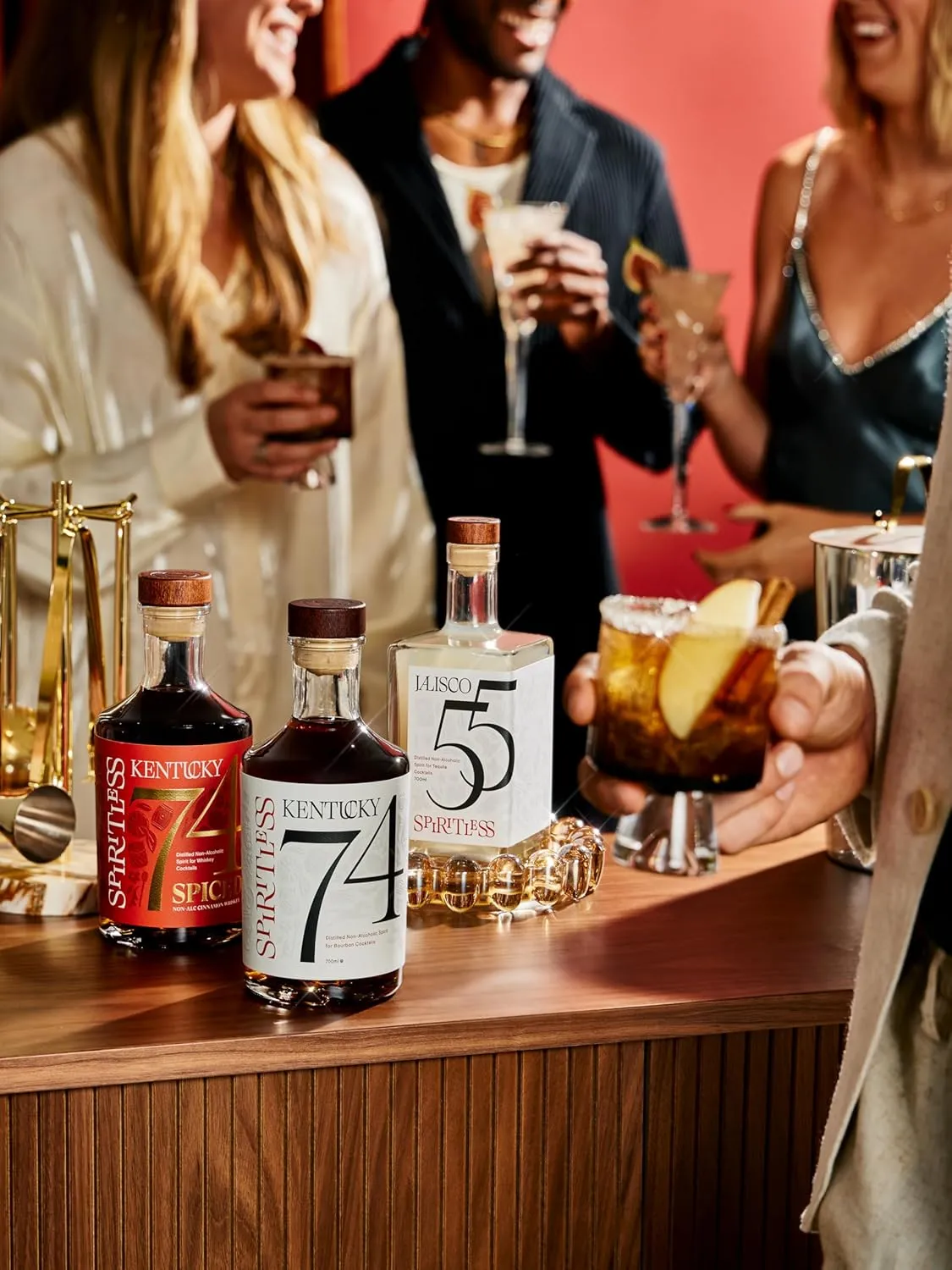 Kentucky 74 Non-Alcoholic Bourbon Whiskey, Award-Winning Alcohol-Free Spirit for Cocktails, 700ml Bottle