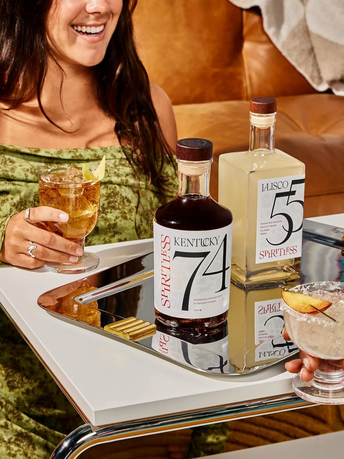 Kentucky 74 Non-Alcoholic Bourbon Whiskey, Award-Winning Alcohol-Free Spirit for Cocktails, 700ml Bottle