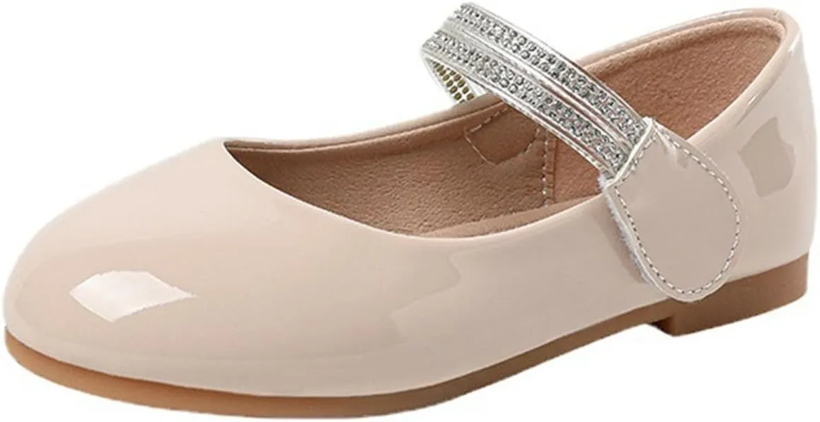 Kids Girls Dress Shoes Ballerina Flat𝐬 Toddler Mary Jane Low Heels Leather Student 𝗨niform Shoes for School