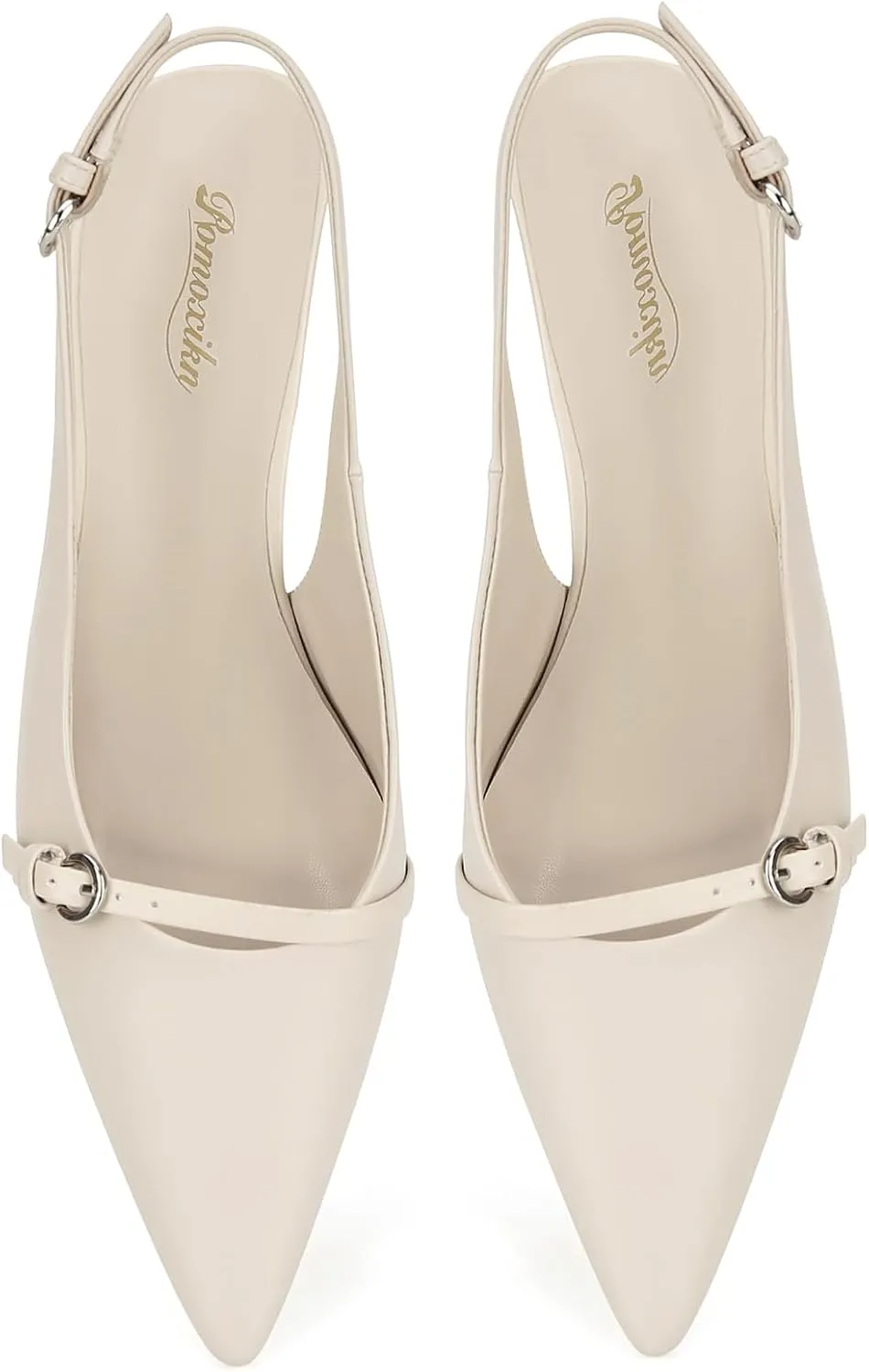 Kitten Heels for Women Slip on Shoes Pumps Stylish Closed Pointed Toe Pump Shoes
