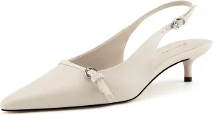 Kitten Heels for Women Slip on Shoes Pumps Stylish Closed Pointed Toe Pump Shoes