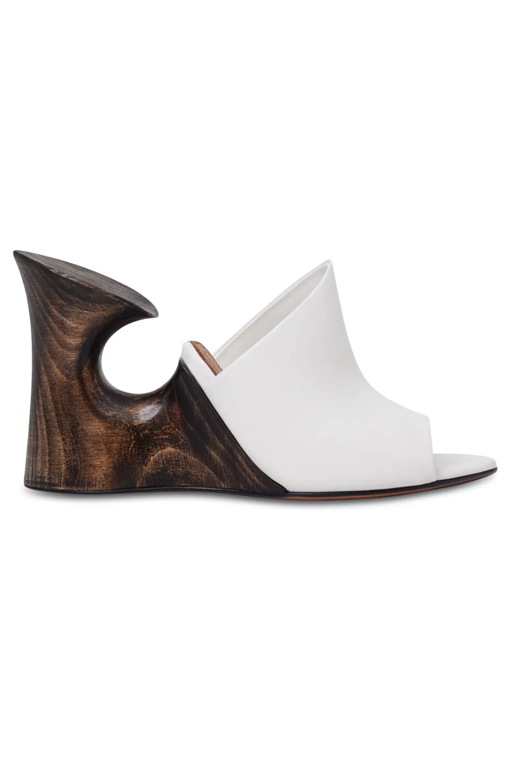 La Sculpture Open Toe 100mm Mule | White