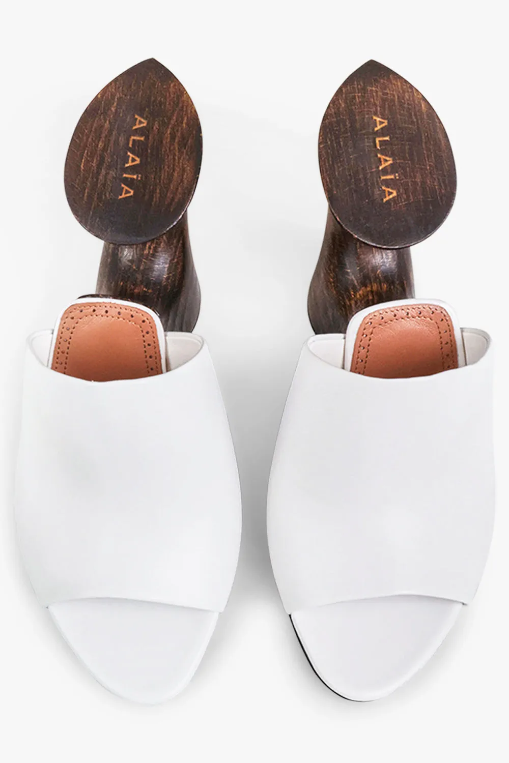 La Sculpture Open Toe 100mm Mule | White
