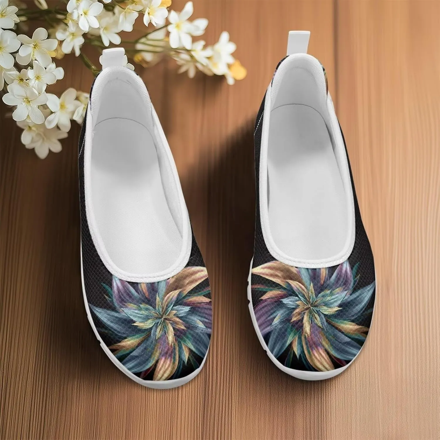 Ladies Slip on Loafer Shoes Womens Flats Shoes Ballet Pregnant Women Work Casual Comfortable White Sole