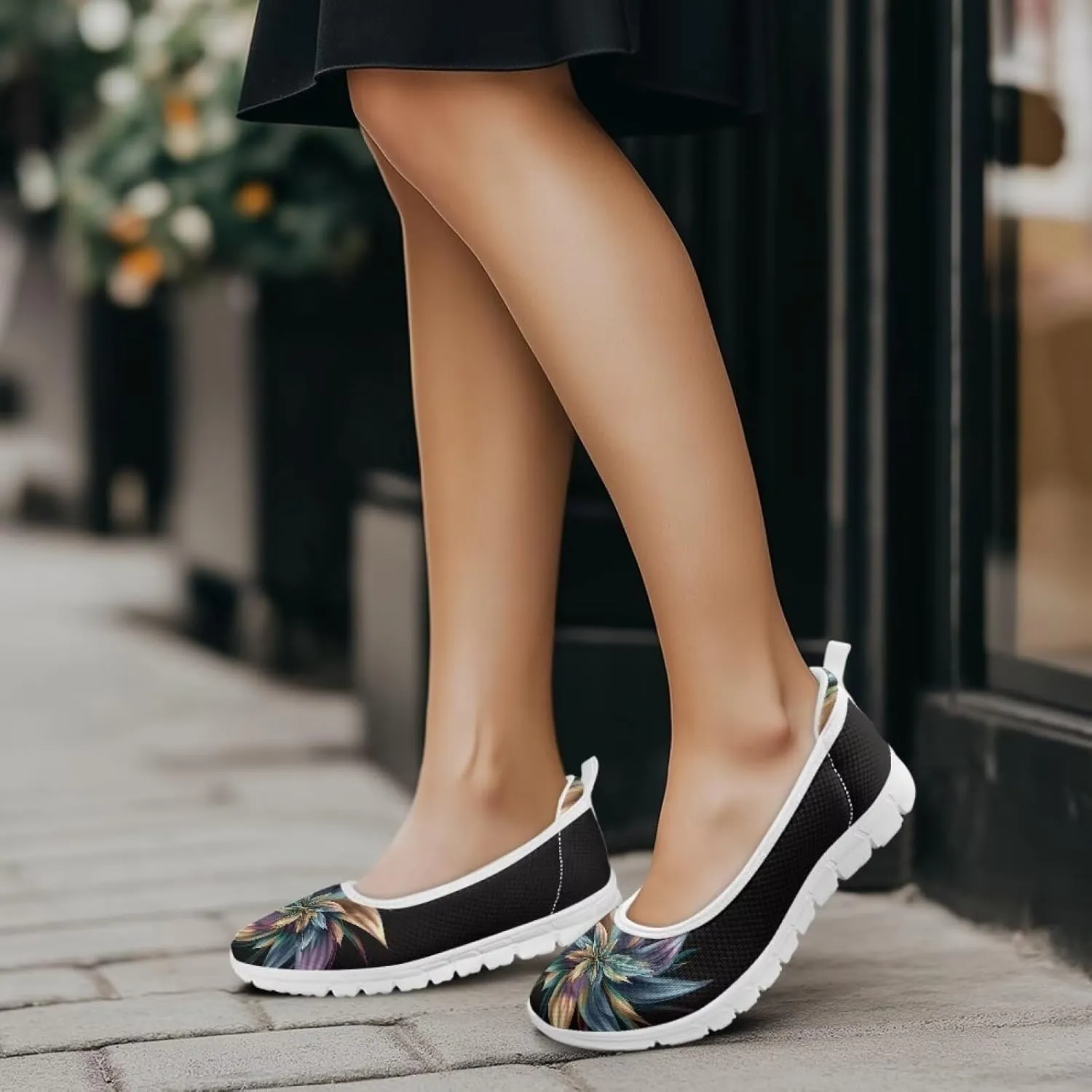 Ladies Slip on Loafer Shoes Womens Flats Shoes Ballet Pregnant Women Work Casual Comfortable White Sole