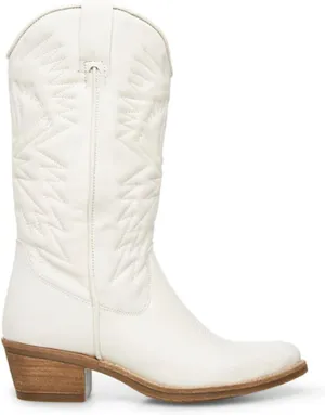 Ladmiple Cowgirl Boots Women Wide Calf Knee High Embroidered Pull On Cowboy Western Chunky Heel Mid Calf Wedding Boots