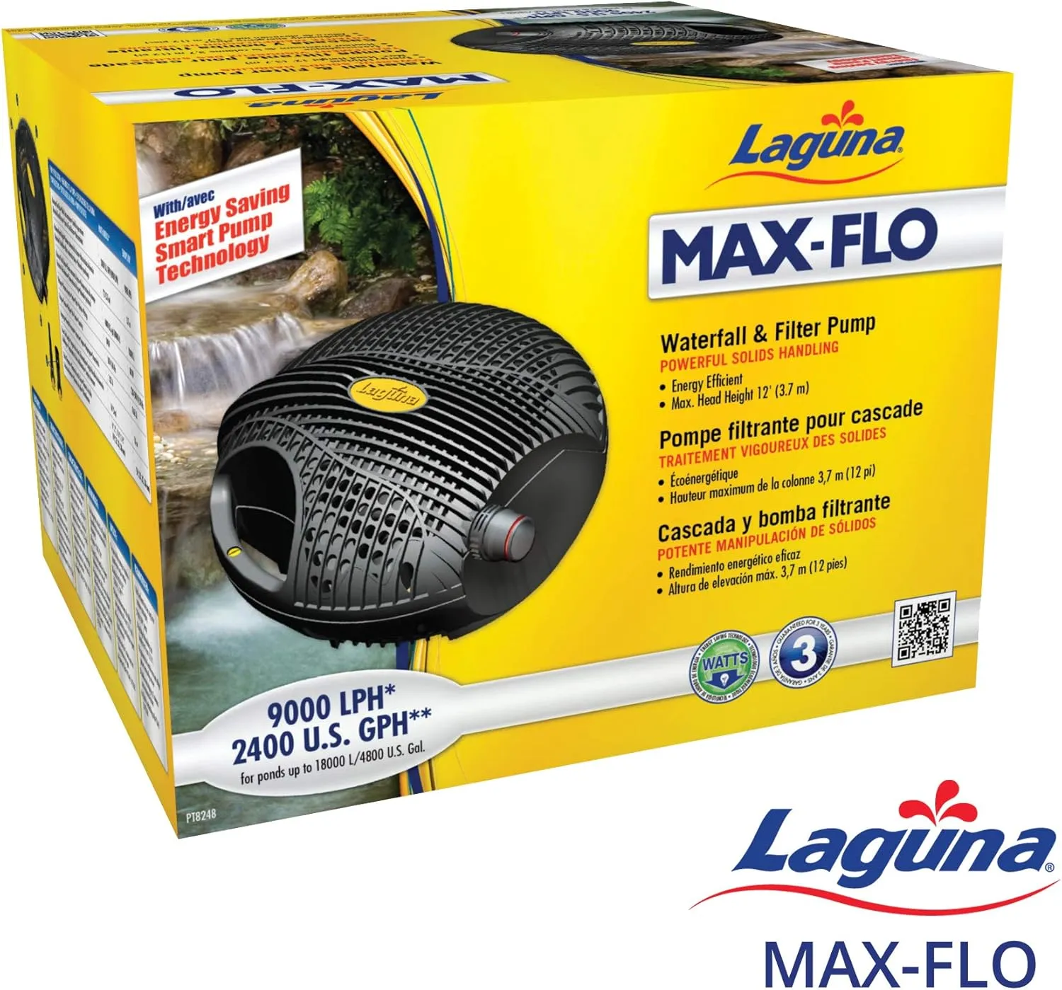 Laguna Max-Flo 2400 Electronic Waterfall and Filter Pump for Ponds Up to 4800-Gallon