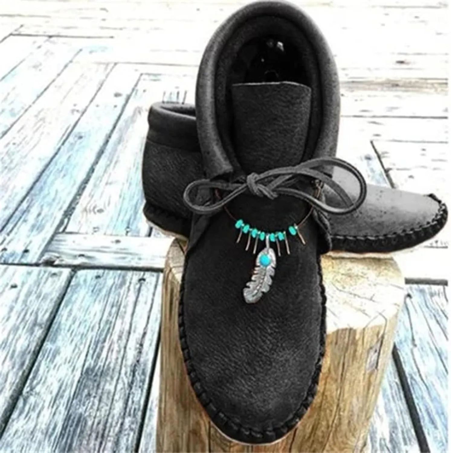 Lausiuoe Boots For Women Ankle Booties Flat Short Booties Ladies Western Casual Dressy Elegant Wide Width Boot Pull-On