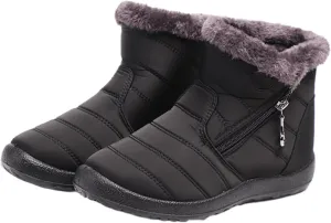 Lausiuoe Snow Boots For Women Waterproof Insulated Wide Width Winter Warm Fur Lined Ankle Booties Outdoor Walking Shoes