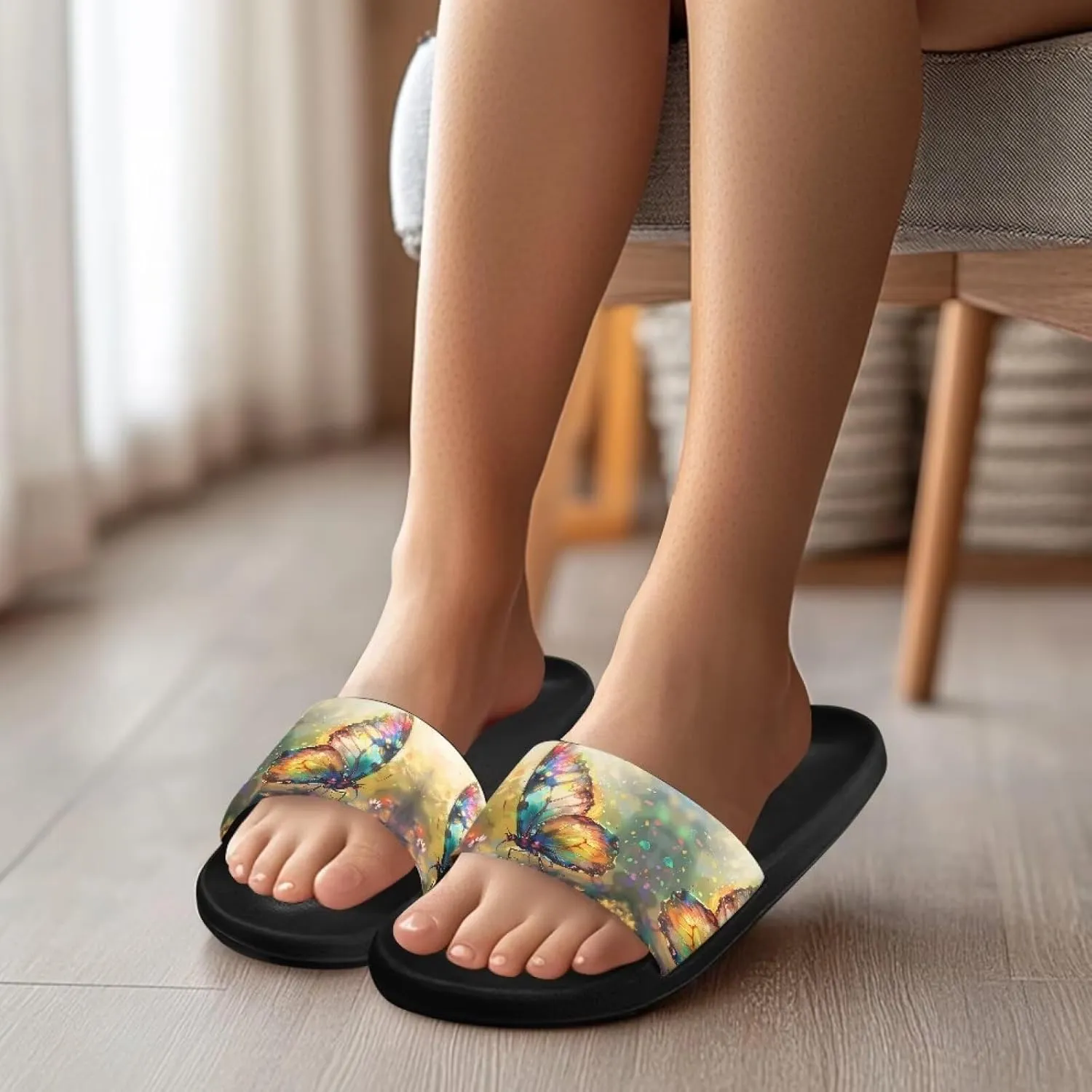 Lightweight Soft EVA Slides Womens Non Slip Slippers Teens Summer Bathroom Poolside Beach Water Shoes Size 5.5-12.5